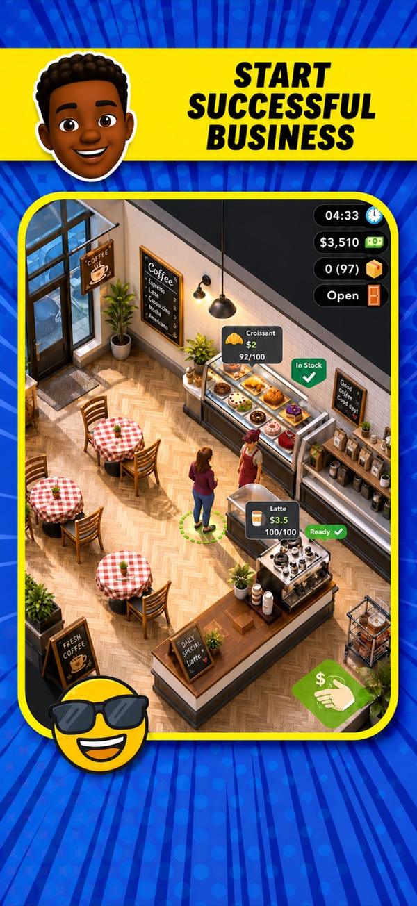 Enclaver 3D world — running your own coffee shop business